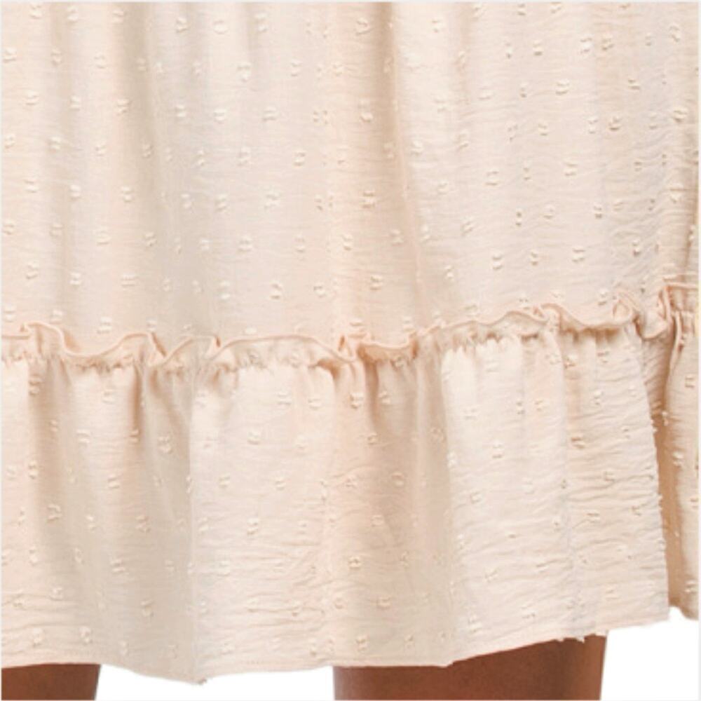 New! Lucky Brand Women's Tie Shoulder Clip Dot Ruffle Tiered Summer Mini Dress - Picture 4 of 7